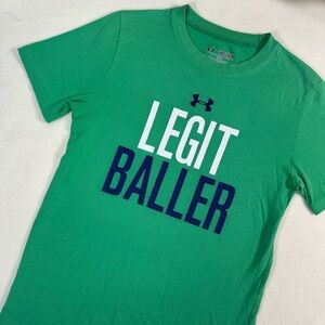 Under Armour Kids’ Green 'Legit Baller' Graphic Tee Size Medium